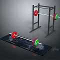 Essential Home Gym Fitness Equipment With Barbells Weight Rack And Exercise Mat