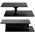 Modern Black Coffee Table With Two Tier Structure And Sleek Wooden Surface 3d model