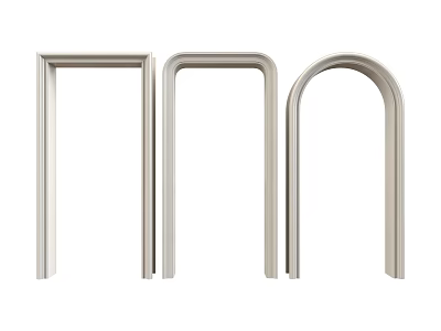 Modern Door Frames With Rectangular Rounded And Arch Shapes In Beige Design 3d model