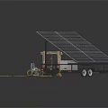 Utility Trailer With Tilt Bed Water Well Tools And Yellow Rope 3d model