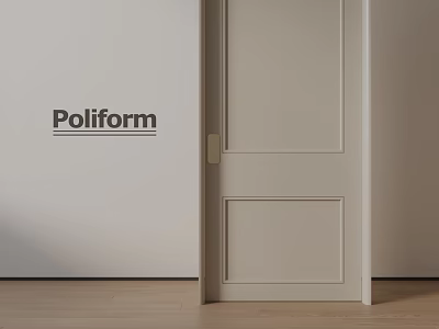 Poliform Modern Hinged Door Design With Light Beige Finish And Minimalist Frame 3d model