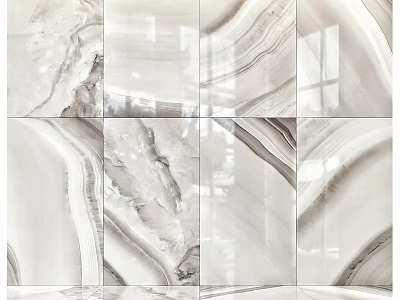 Marble Pattern Floor Tiles With Natural Veins And Glossy Surface 3d model