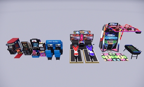 video game city equipment 3d model