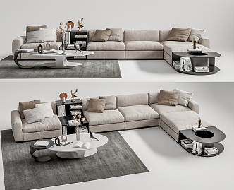 Modern Minotti corner sofa 3d model