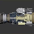 Detailed Aero Engine 3D Model With Internal Turbine Blades And Components