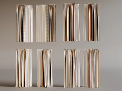 Curtain Gauze Curtain Fabric Curtain Pleated Curtain Solid Color Curtain Dreamy Gauze Curtain Color-matching Curtain 3d model