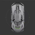 Silver Gray High Performance Supercar With Sleek Body Green Accent Strip And Large Rear Wing
