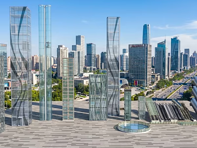 Modern Elevator Systems In High Rise Commercial Buildings For Efficient Transportation 3d model