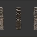 Ancient Stone Pillars With Weathered Texture And Uneven Surfaces For Historical Scenes 3d model