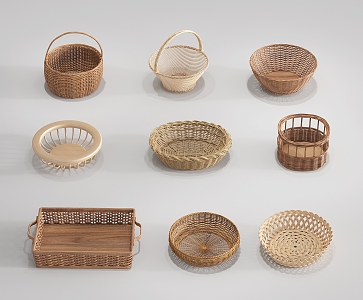 Rattan Storage Basket Weaving Basket Rattan Basket Bamboo Basket Bamboo Basket 3d model