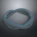 Gray Fashion Bracelet With Decorative Pattern Dotted Texture And Hollow Details