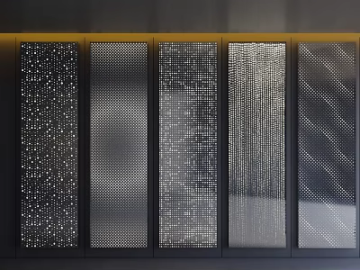 Metal Perforated Components With Diverse Pattern Designs For Interior Decoration 3d model