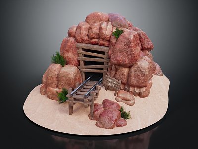 Modern Cave Mountain Cave 3d model