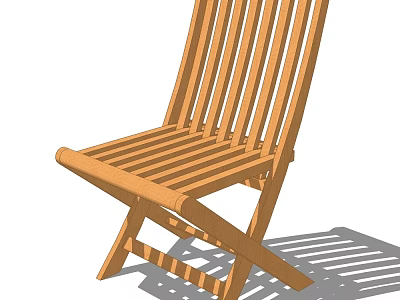 Wooden Folding Outdoor Chair With Slatted Design For Garden Patio Use 3d model