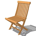 Wooden Folding Outdoor Chair With Slatted Design For Garden Patio Use