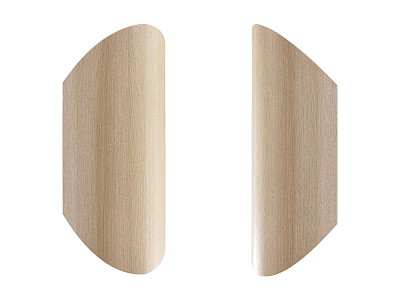 Smooth Light Colored Wooden Curved Symmetric Cabinet Handles For Home Furniture 3d model