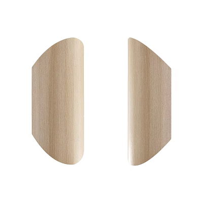 Smooth Light Colored Wooden Curved Symmetric Cabinet Handles For Home Furniture 3d model