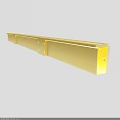 Golden Long Metal Channel Structure With Installation Features And Design 3d model