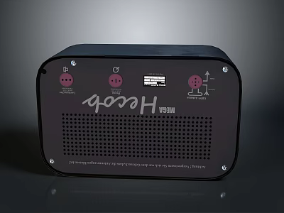 Black Electrical Power Strip With Pink Socket Icons And Good H Brand Design 3d model