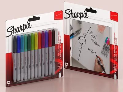 Sharpie 12 Pack Assorted Color Markers For Art Drawing And Writing 3d model