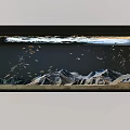 Aquarium Fish Tank with Mountain Landscape and Moving Sand Art Design