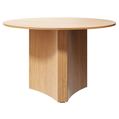 Modern Round Wooden Dining Table With Unique Solid Wood Base Design 3d model Modern Round Wooden Dining Table With Unique Solid Wood Base Design 3d model