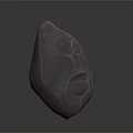 Natural Rock Formation With Irregular Shape And Pitted Textured Surface Against Dark Background