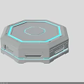 Modern Octagonal Electronic Device With Blue LED Light And Sleek Design