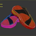 Comfortable Black And Orange Slippers With Cross Straps And Textured Sole