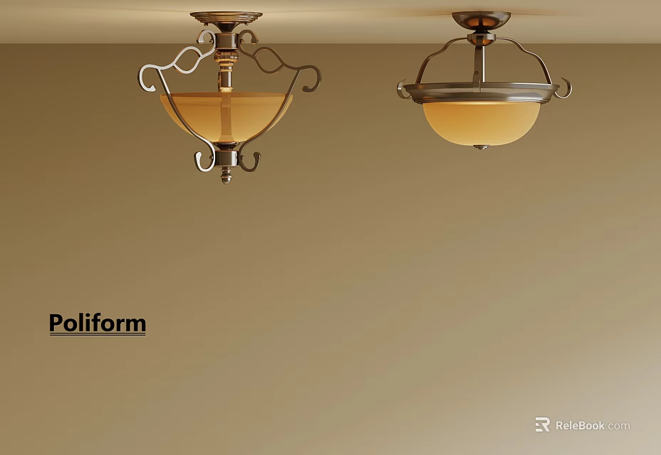 Poliform Modern Ceiling Chandeliers With Elegant Glass Shades And Design 3d model