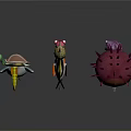 Colorful Diverse Marine Animals Including Clownfish Shark Seahorse Turtle And Jellyfish