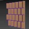 Brown Acoustic Foam Blocks Arranged As Decorative Wall Panels 3d model