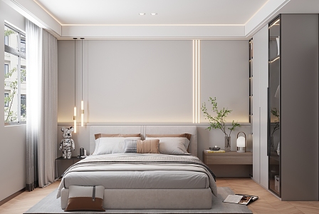 Bedroom Bedding Wardrobe 3d model