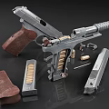 Makarov pistol parts structure weapon 3d model