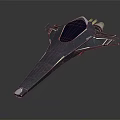 Futuristic Cosmic Spaceship with Sleek Dark Design and Blue Window for Interstellar Exploration
