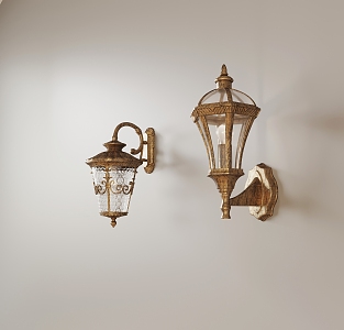 European-style outdoor wall lamp 3d model