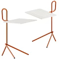 Multifunctional Modern Desk With Orange Metal Frame And White Tabletop Design