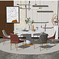 Modern Dining Table and Chair Combination Dining Table and Chair 3d model