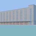 Modern Industrial Factory Building Exterior With Gray Facade And Multiple Windows