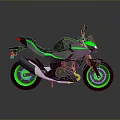 Modern Sporty Motorcycle With Green Accents Sleek Design And Green Wheels