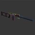 Tactical Weapon With Long Barrel Black Metal Finish And Ergonomic Grip Design