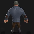 Man With Green Beanie White Beard In Navy Blue Coat And Brown Pants Black Shoes