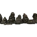 Natural Stone and Wood Decorative Elements for Garden Landscape Design