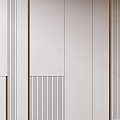 Modern Wall Interior Design With Vertical Stripes And Sleek Panel Details 3d model