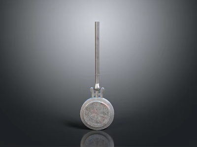 Stainless Steel Household Kitchen Tool With Long Handle And Round Shovel Surface 3d model