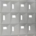 Modern Concrete Wall Decor with Square Cutouts and Geometric Patterns 3d model
