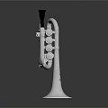 Shiny Silver Trumpet Musical Instrument with Valves and Bell Surface