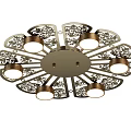 Elegant Flower Shaped Ceiling Lights With Intricate Hollow Pattern And Golden Finish