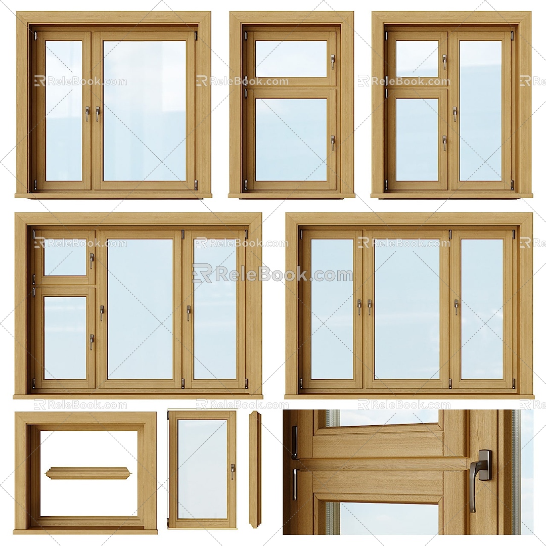 Modern window glass combination 3d model