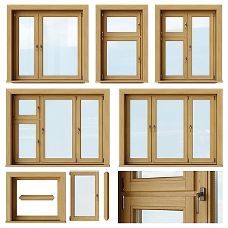 Modern window glass combination 3d model